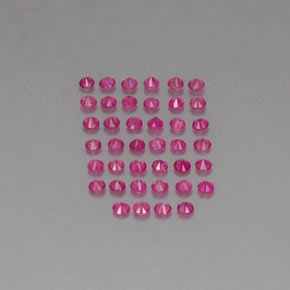カラットの天然ピンクレッドルビー（1.82 mm・ラウンドカット）