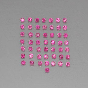 カラットの天然レッドピンクルビー（1.62 mm・ラウンドカット）