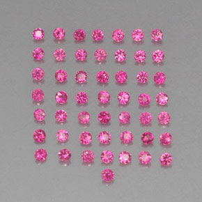 カラットの天然レッドピンクルビー（1.62 mm・ラウンドカット）