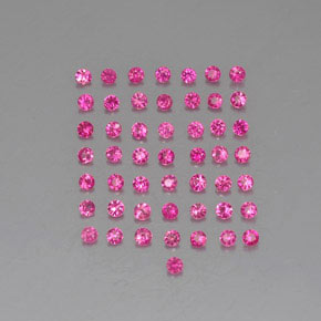 カラットの天然レッドピンクルビー（1.69 mm・ラウンドカット）