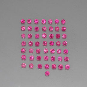 カラットの天然ピンクレッドルビー（1.71 mm・ラウンドカット）