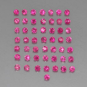 カラットの天然ピンクレッドルビー（1.71 mm・ラウンドカット）