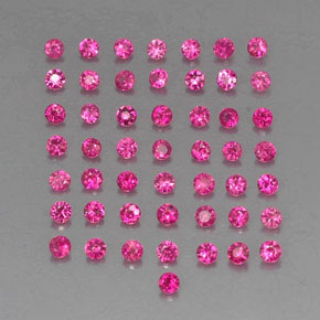 カラットの天然ピンクレッドルビー（1.62 mm・ラウンドカット）