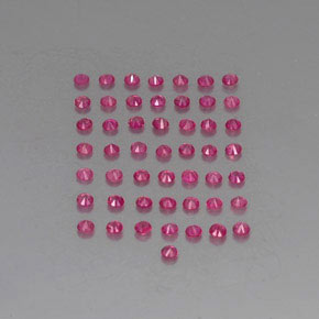 カラットの天然ピンクレッドルビー（1.62 mm・ラウンドカット）