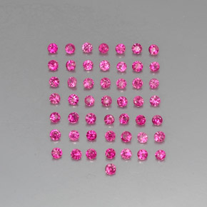 カラットの天然レッドピンクルビー（1.71 mm・ラウンドカット）