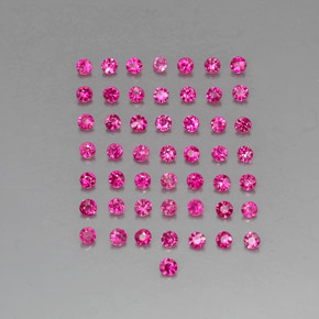 カラットの天然ピンクレッドルビー（1.65 mm・ラウンドカット）