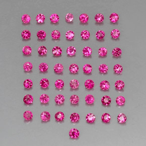 カラットの天然ピンクレッドルビー（1.65 mm・ラウンドカット）