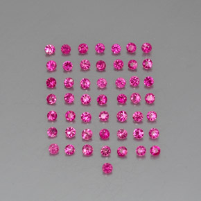 カラットの天然レッドピンクルビー（1.68 mm・ラウンドカット）