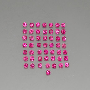 カラットの天然ピンクレッドルビー（1.71 mm・ラウンドカット）