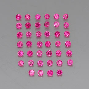 カラットの天然ピンクレッドルビー（1.78 mm・ラウンドカット）