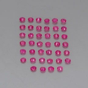 カラットの天然ピンクレッドルビー（1.78 mm・ラウンドカット）
