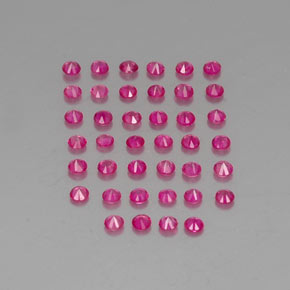 カラットの天然ピンクレッドルビー（1.81 mm・ラウンドカット）