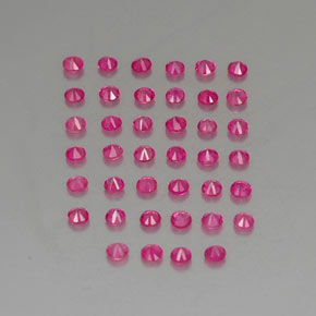 カラットの天然レッドピンクルビー（1.85 mm・ラウンドカット）