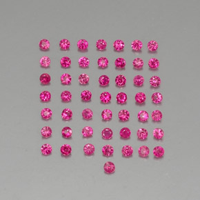 カラットの天然ピンクレッドルビー（1.70 mm・ラウンドカット）