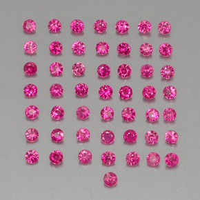カラットの天然ピンクレッドルビー（1.70 mm・ラウンドカット）