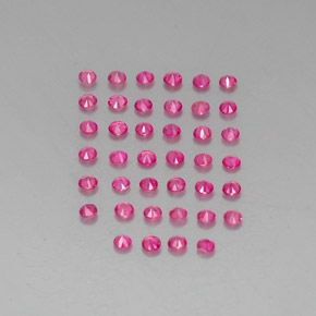 カラットの天然レッドピンクルビー（1.93 mm・ラウンドカット）