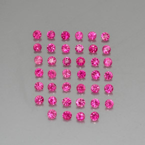 カラットの天然ピンクレッドルビー（1.84 mm・ラウンドカット）