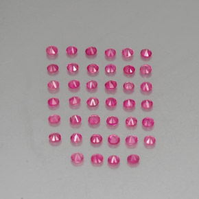 カラットの天然ピンクレッドルビー（1.84 mm・ラウンドカット）