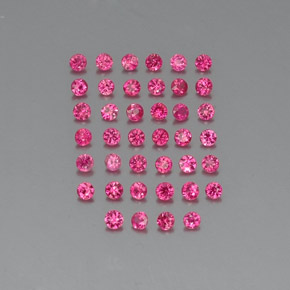 カラットの天然ピンクレッドルビー（1.90 mm・ラウンドカット）