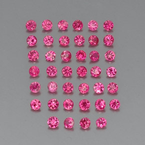 カラットの天然ピンクレッドルビー（1.90 mm・ラウンドカット）