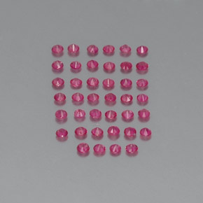 カラットの天然ピンクレッドルビー（1.90 mm・ラウンドカット）