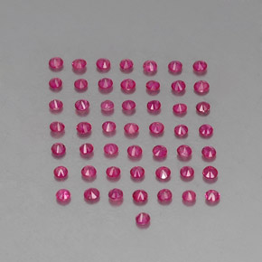 1.22カラットの天然バイオレットレッドルビー（1.80 mm・ラウンドカット）