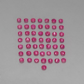 カラットの天然バイオレットレッドルビー（1.84 mm・ラウンドカット）