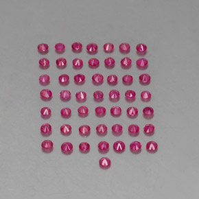 カラットの天然バイオレットレッドルビー（1.81 mm・ラウンドカット）
