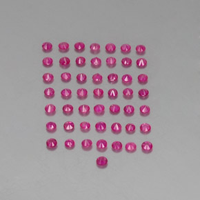 カラットの天然バイオレットレッドルビー（1.80 mm・ラウンドカット）