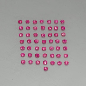 カラットの天然バイオレットレッドルビー（1.64 mm・ラウンドカット）