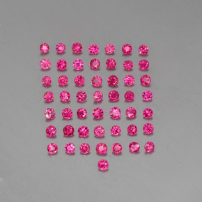 カラットの天然バイオレットレッドルビー（1.75 mm・ラウンドカット）
