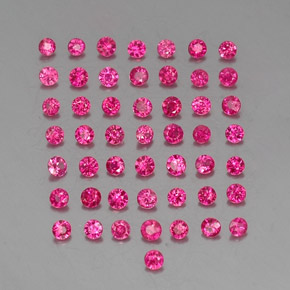 カラットの天然バイオレットレッドルビー（1.75 mm・ラウンドカット）
