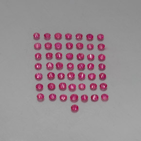 カラットの天然バイオレットレッドルビー（1.75 mm・ラウンドカット）