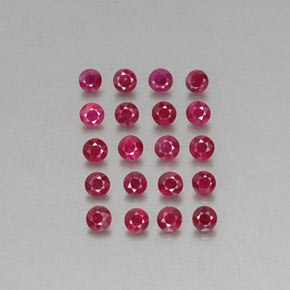 カラットの天然ピンクレッドルビー（2.85 mm・ラウンドカット）