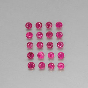 カラットの天然ピンクレッドルビー（2.64 mm・ラウンドカット）