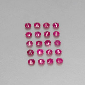 カラットの天然ピンクレッドルビー（2.64 mm・ラウンドカット）