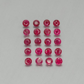 カラットの天然ピンクレッドルビー（2.86 mm・ラウンドカット）