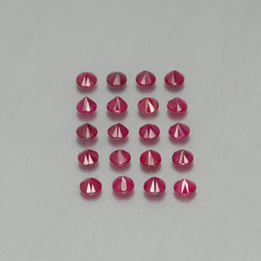カラットの天然ピンクレッドルビー（2.86 mm・ラウンドカット）
