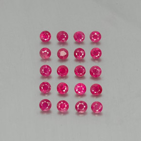 カラットの天然ピンクレッドルビー（2.80 mm・ラウンドカット）