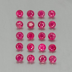 カラットの天然ピンクレッドルビー（2.80 mm・ラウンドカット）