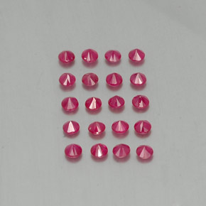 カラットの天然ピンクレッドルビー（2.80 mm・ラウンドカット）