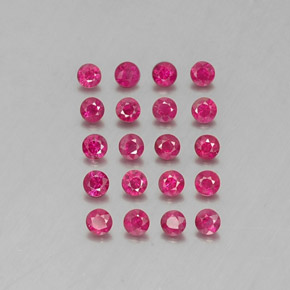 カラットの天然ピンクレッドルビー（2.67 mm・ラウンドカット）