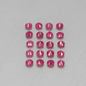 カラットの天然ピンクレッドルビー（2.67 mm・ラウンドカット）