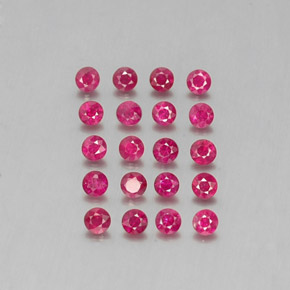 カラットの天然ピンクレッドルビー（2.68 mm・ラウンドカット）