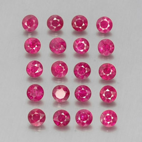 カラットの天然ピンクレッドルビー（2.68 mm・ラウンドカット）