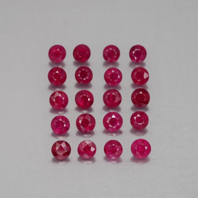 カラットの天然ピンクレッドルビー（2.75 mm・ラウンドカット）