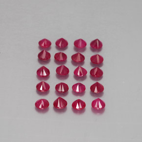 カラットの天然ピンクレッドルビー（2.79 mm・ラウンドカット）