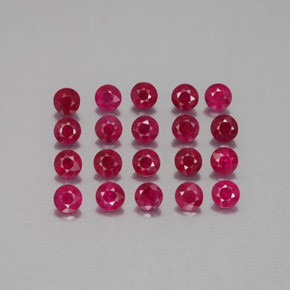 カラットの天然ピンクレッドルビー（2.85 mm・ラウンドカット）