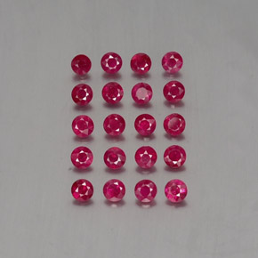 カラットの天然ピンクレッドルビー（2.82 mm・ラウンドカット）