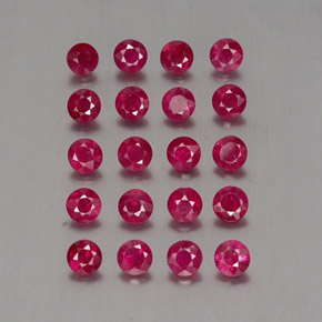 カラットの天然ピンクレッドルビー（2.82 mm・ラウンドカット）
